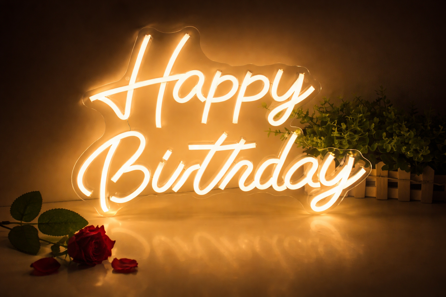 neon happy birthday sign